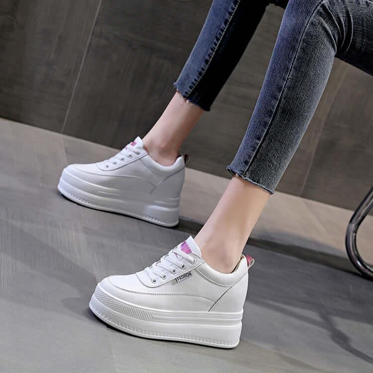 Lace Up Round Toe Platform Sneakers - Clothes For Her Online Store