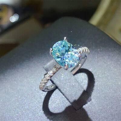 2 Carat Moissanite Zircon 925 Sterling Silver Ring - Clothes For Her Online Store