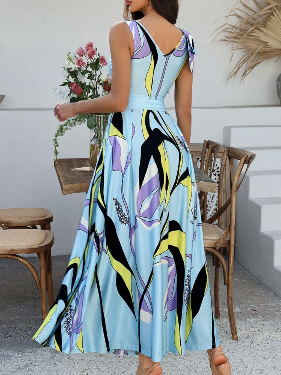 Devine Printed Sleeveless Maxi Dress - Clothes For Her Online Store