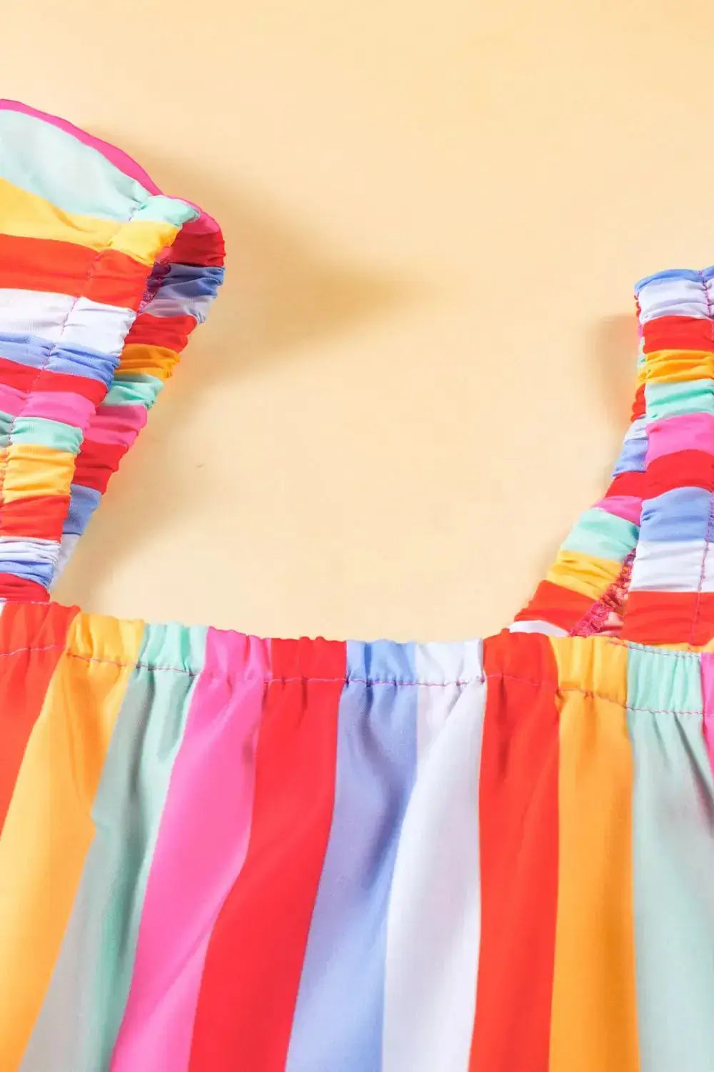 Stripe Ruffled Straps Babydoll Cami - Clothes For Her Online Store