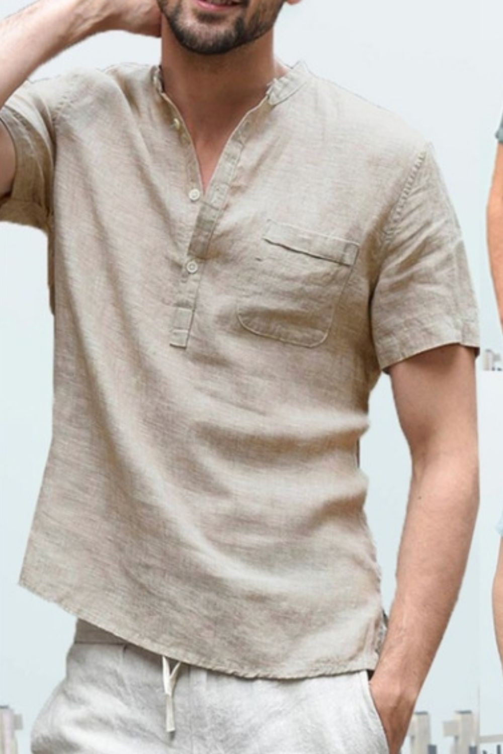 Men's Full Size Half Button Short Sleeve Polo Plus Size - Clothes For Her Online Store