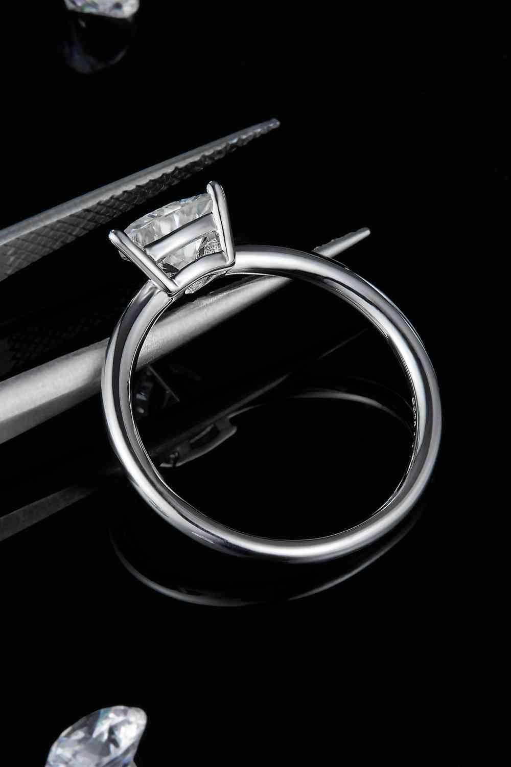 1 Carat Moissanite 925 Sterling Silver Solitaire Ring - Clothes For Her Online Store