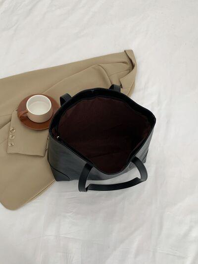 PU Leather Medium Tote Bag - Clothes For Her Online Store