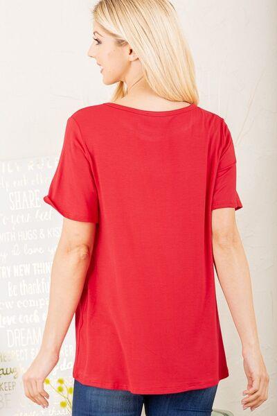 Heimish Full Size Leopard Lip Round Neck Short Sleeve T-Shirt Plus Size - Clothes For Her Online Store
