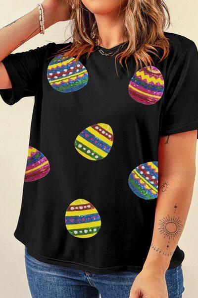 Plus Size Easter Round Neck Short Sleeve T-Shirt - Clothes For Her Online Store