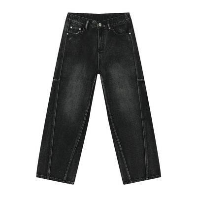Panelled Straight Leg Jeans - Clothes For Her Online Store