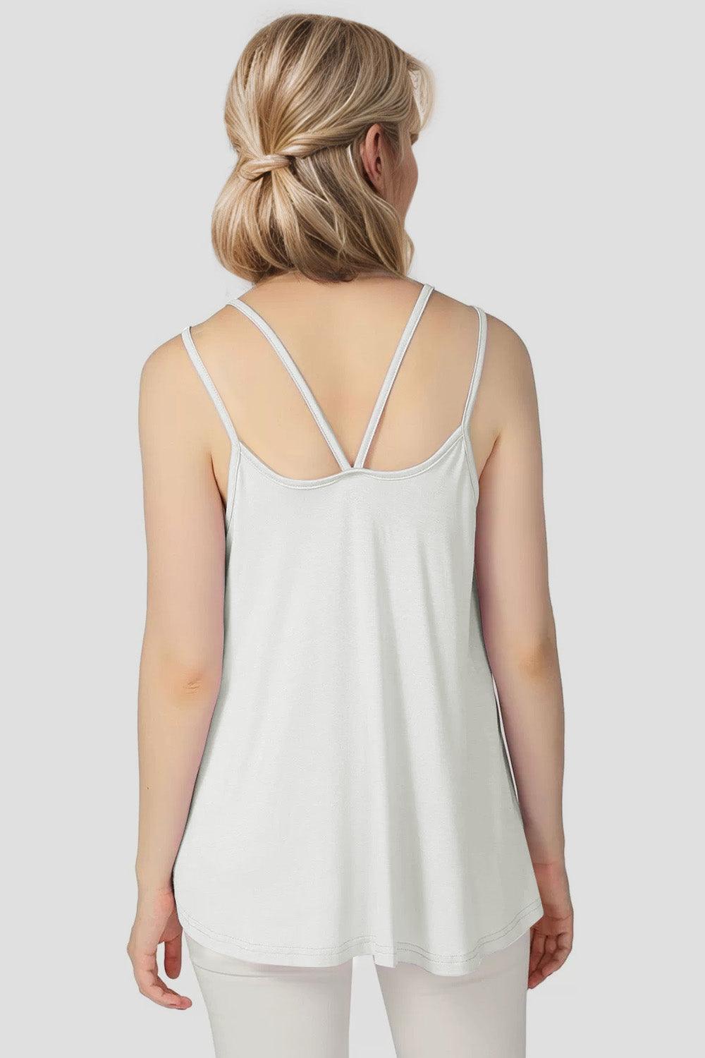 Basic Bae Bamboo Scoop Neck Double Spaghetti Straps Cami - Clothes For Her Online Store