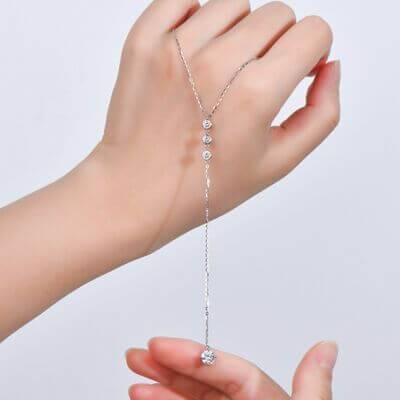 1.3 Carat Moissanite 925 Sterling Silver Drop Necklace - Clothes For Her Online Store