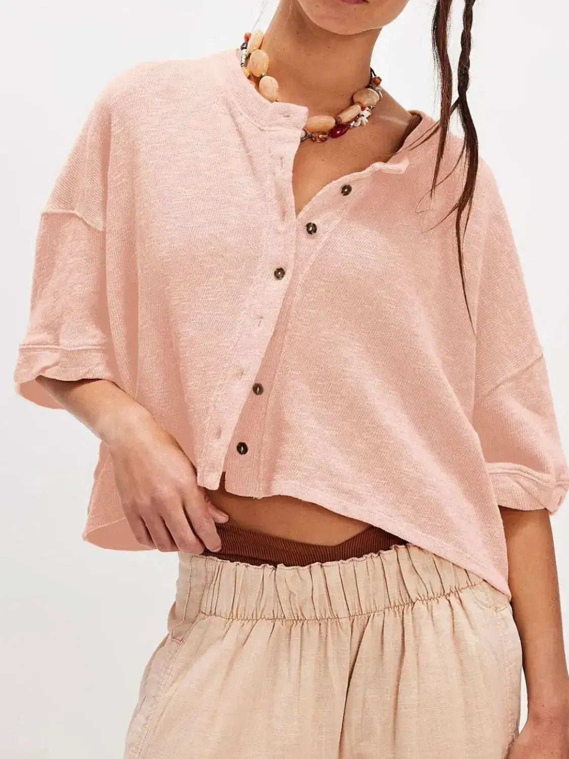 Button Down Half Sleeve Shirt - Clothes For Her Online Store