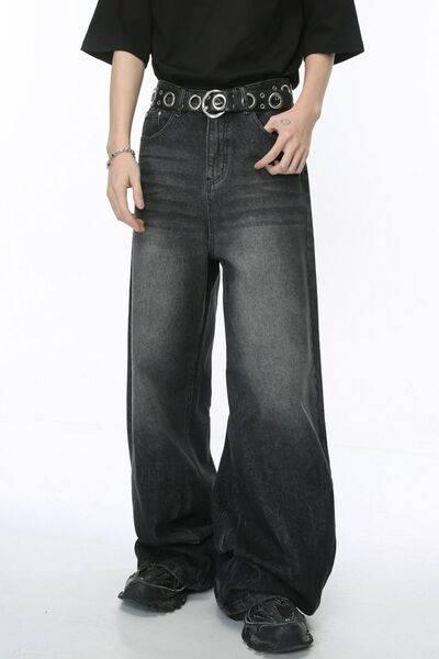 Wide Leg Jeans with Pockets - Clothes For Her Online Store