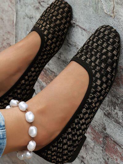 Mesh Round Toe Flat Slip-Ons - Clothes For Her Online Store