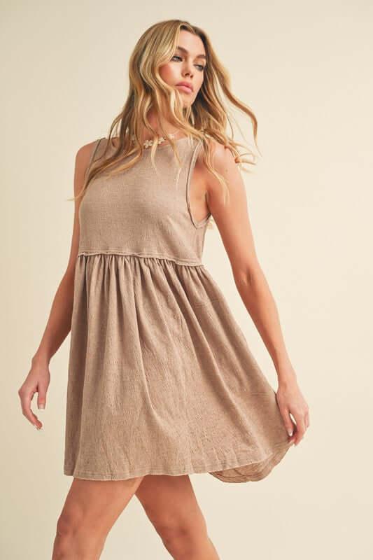 Aemi + Co Round Neck Mini Tank Dress - Clothes For Her Online Store