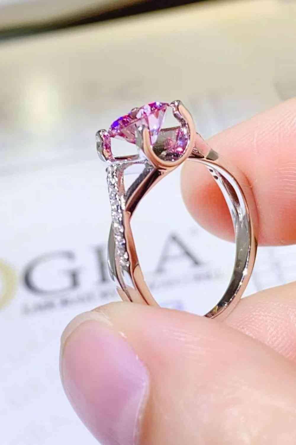 1 Carat Moissanite Crisscross 925 Sterling Silver Ring - Clothes For Her Online Store