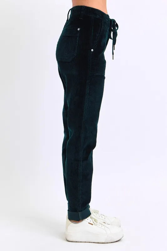Judy Blue Full Size High Waist Corduroy Cuffed Jogger Plus Size
