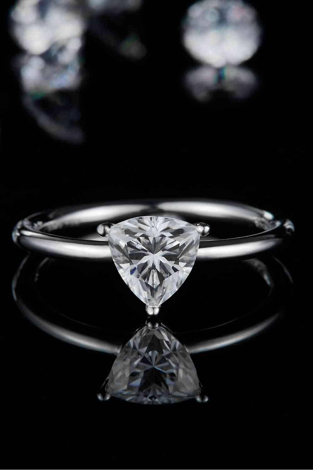 1 Carat Moissanite 925 Sterling Silver Solitaire Ring - Clothes For Her Online Store
