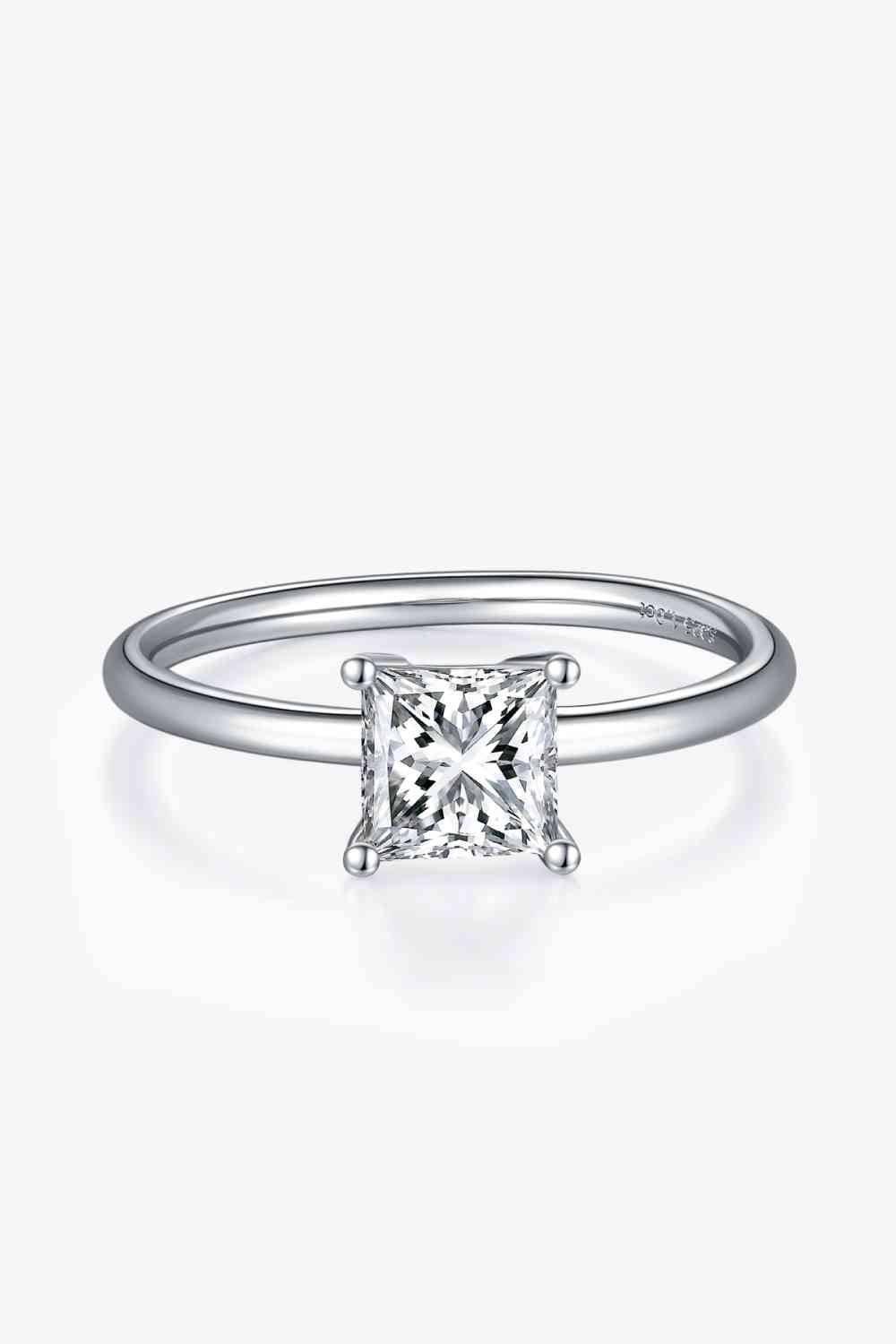 1 Carat Moissanite 925 Sterling Silver Solitaire Ring - Clothes For Her Online Store