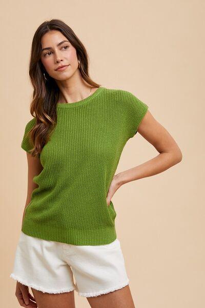 Annie Wear Round Neck Short Sleeve Sweater - Clothes For Her Online Store