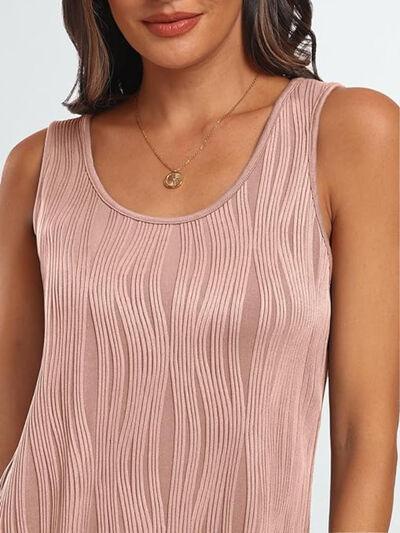 Round Neck Wide Strap Tank - Clothes For Her Online Store