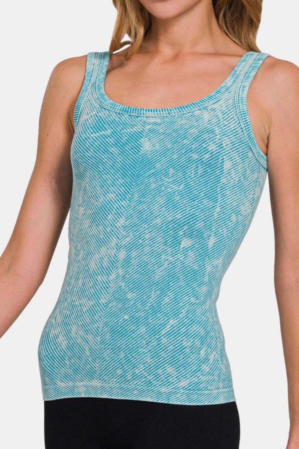 Zenana Ribbed Scoop Neck Tank - Clothes For Her Online Store