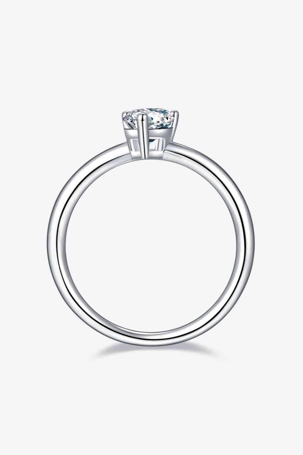 1 Carat Moissanite 925 Sterling Silver Solitaire Ring - Clothes For Her Online Store