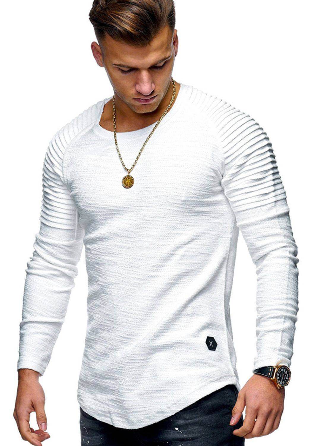Men's Plus Size Round Neck Long Sleeve T-Shirt