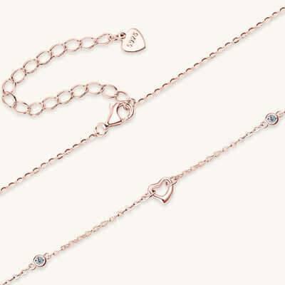 Moissanite 925 Sterling Silver Heart Necklace - Clothes For Her Online Store
