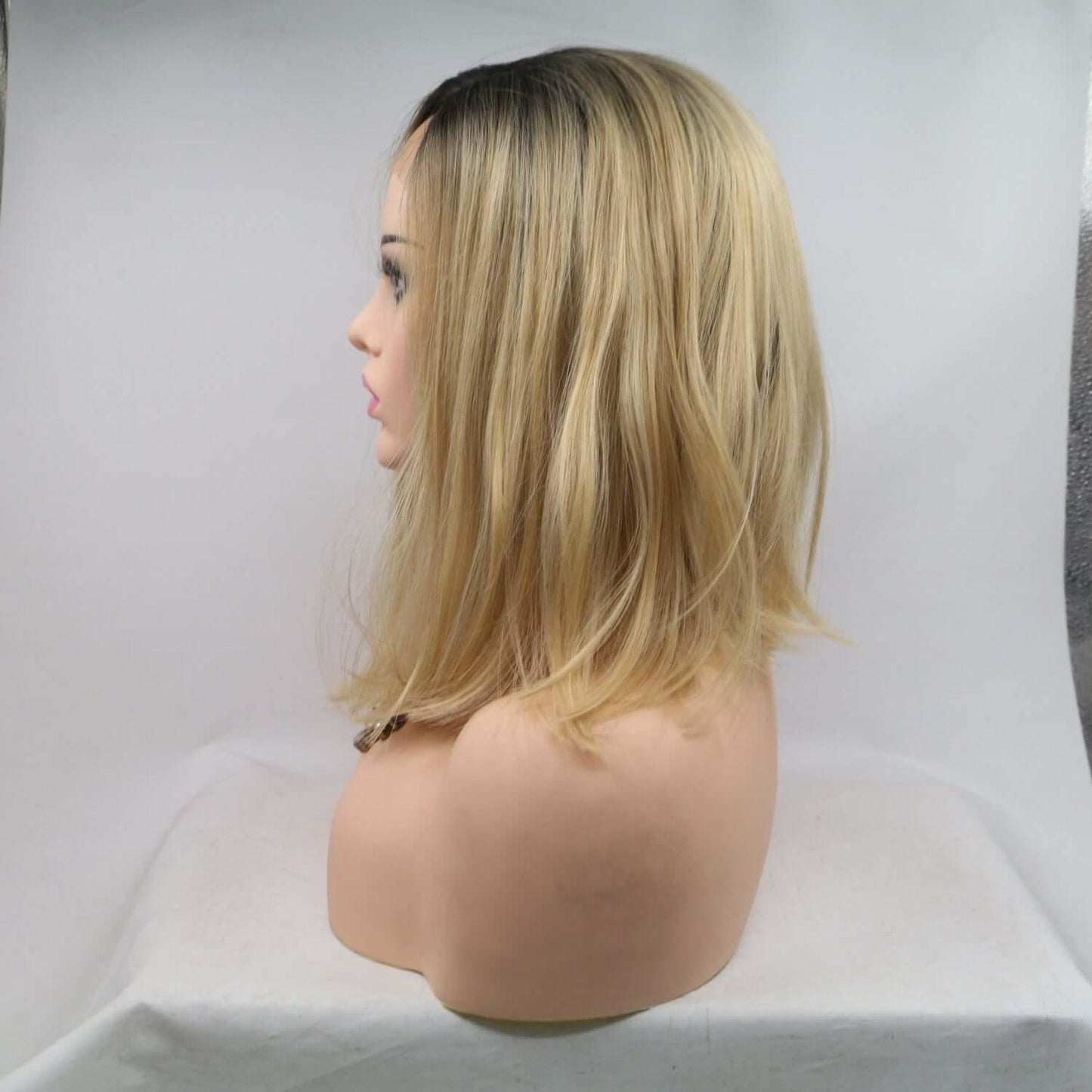 13*3" Lace Front Wigs Synthetic Mid-length Straight 12" 130% Density - Clothes For Her Online Store