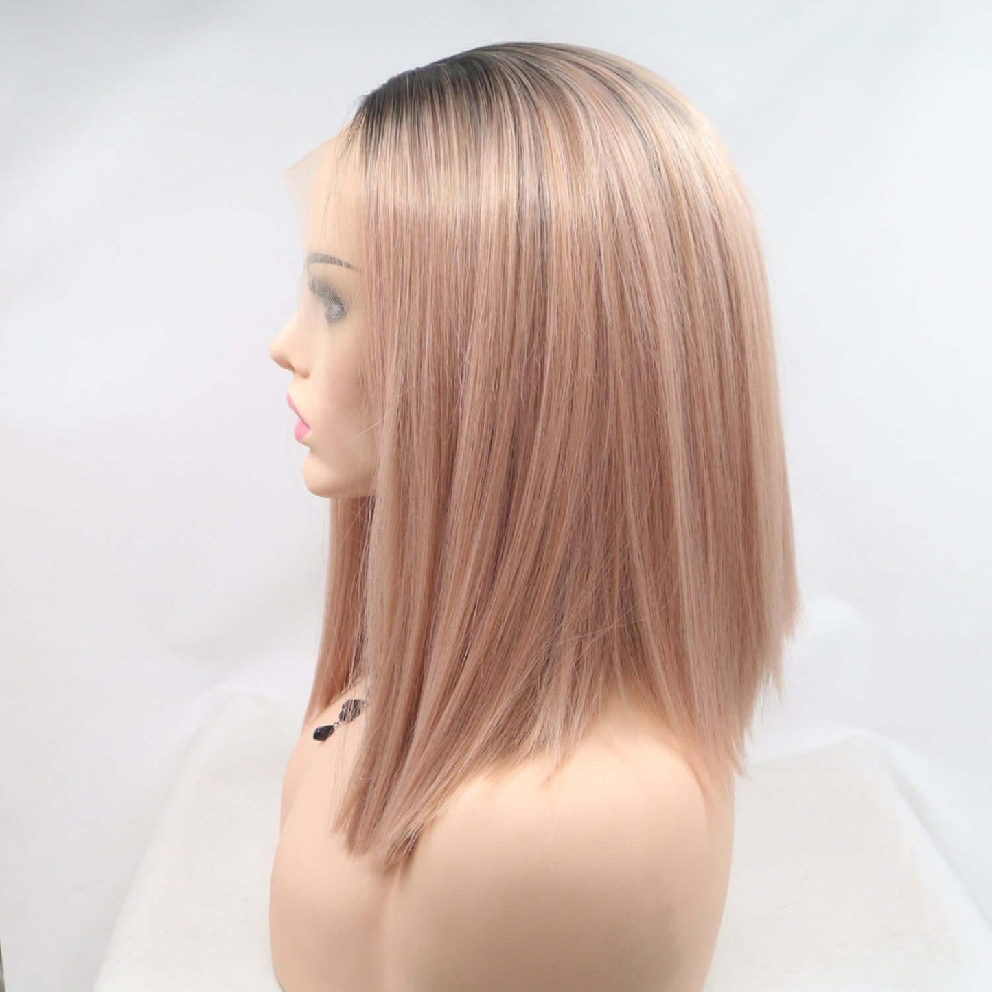 13*3" Lace Front Wigs Synthetic Mid-length Straight 12" 130% Density - Clothes For Her Online Store