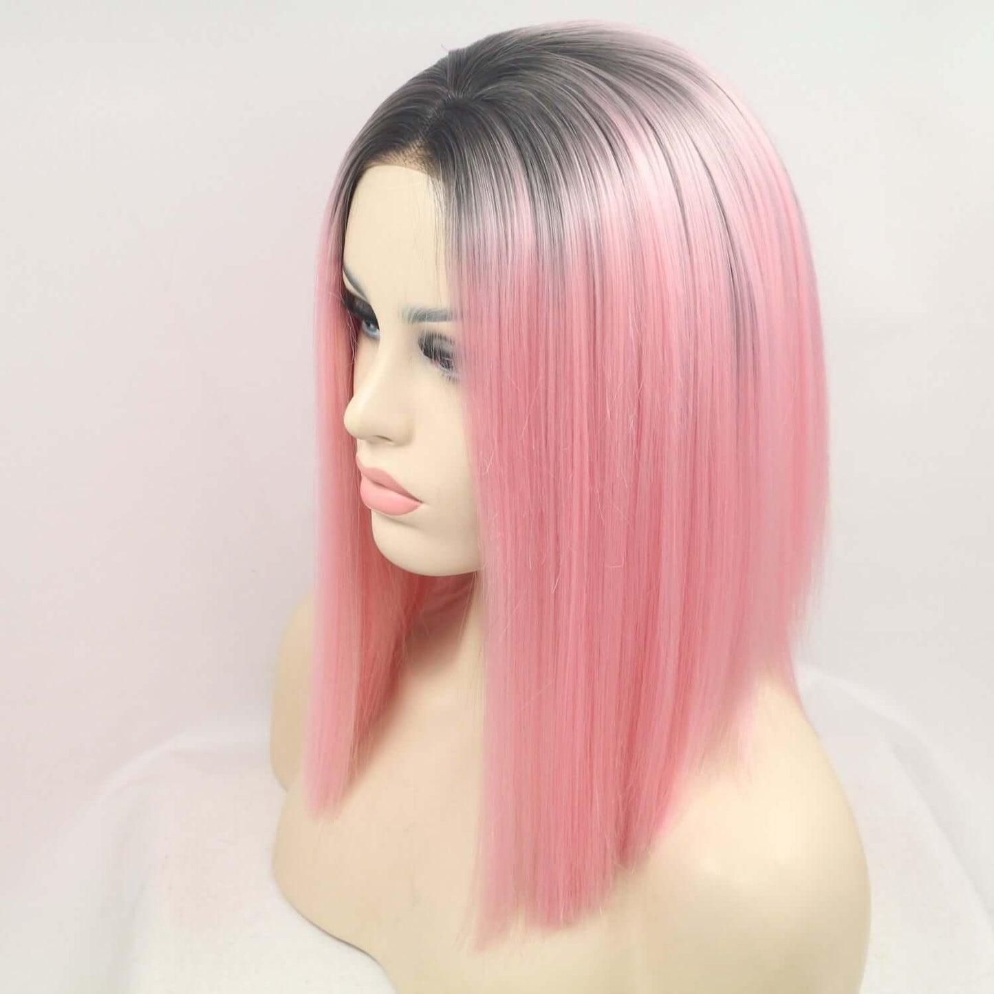 13*3" Lace Front Wigs Synthetic Mid-length Straight 12" 130% Density - Clothes For Her Online Store