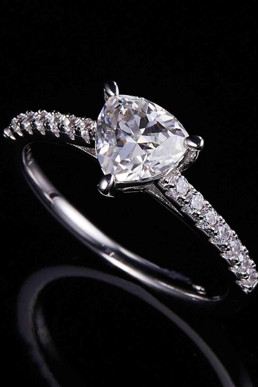 1 Carat Moissanite Triangle 925 Sterling Silver Ring - Clothes For Her Online Store