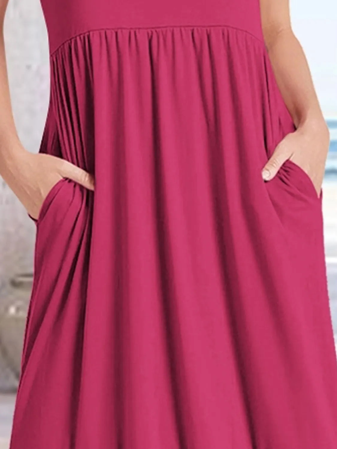 Round Neck Short Sleeve Midi Tee Dress