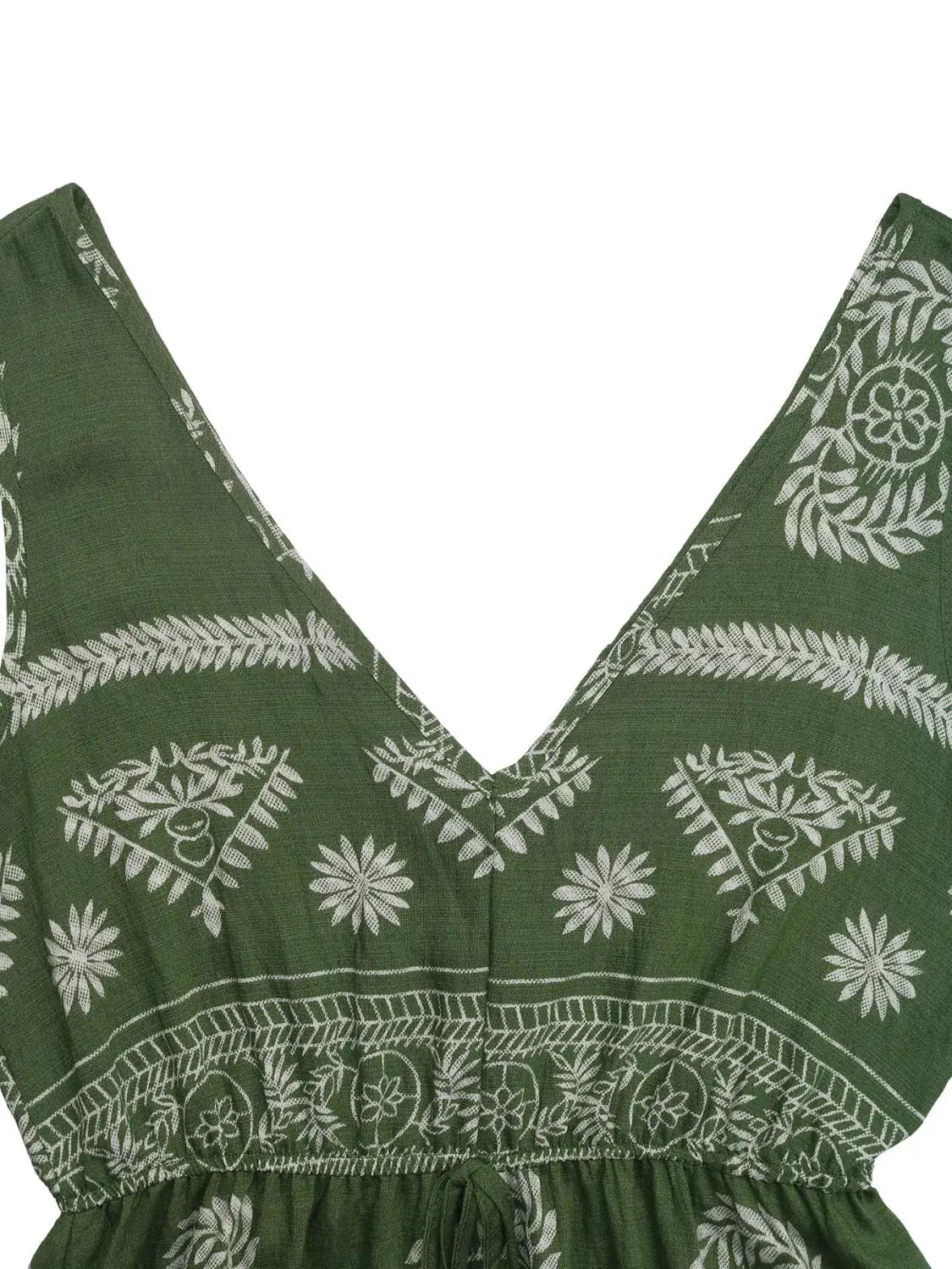 Printed V-Neck Sleeveless Dress - Clothes For Her Online Store