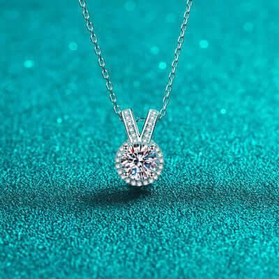 1 Carat Moissanite Rabbit Ears Shape Pendant Necklace - Clothes For Her Online Store