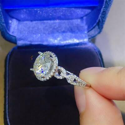 3 Carat 925 Sterling Silver Moissanite Ring - Clothes For Her Online Store