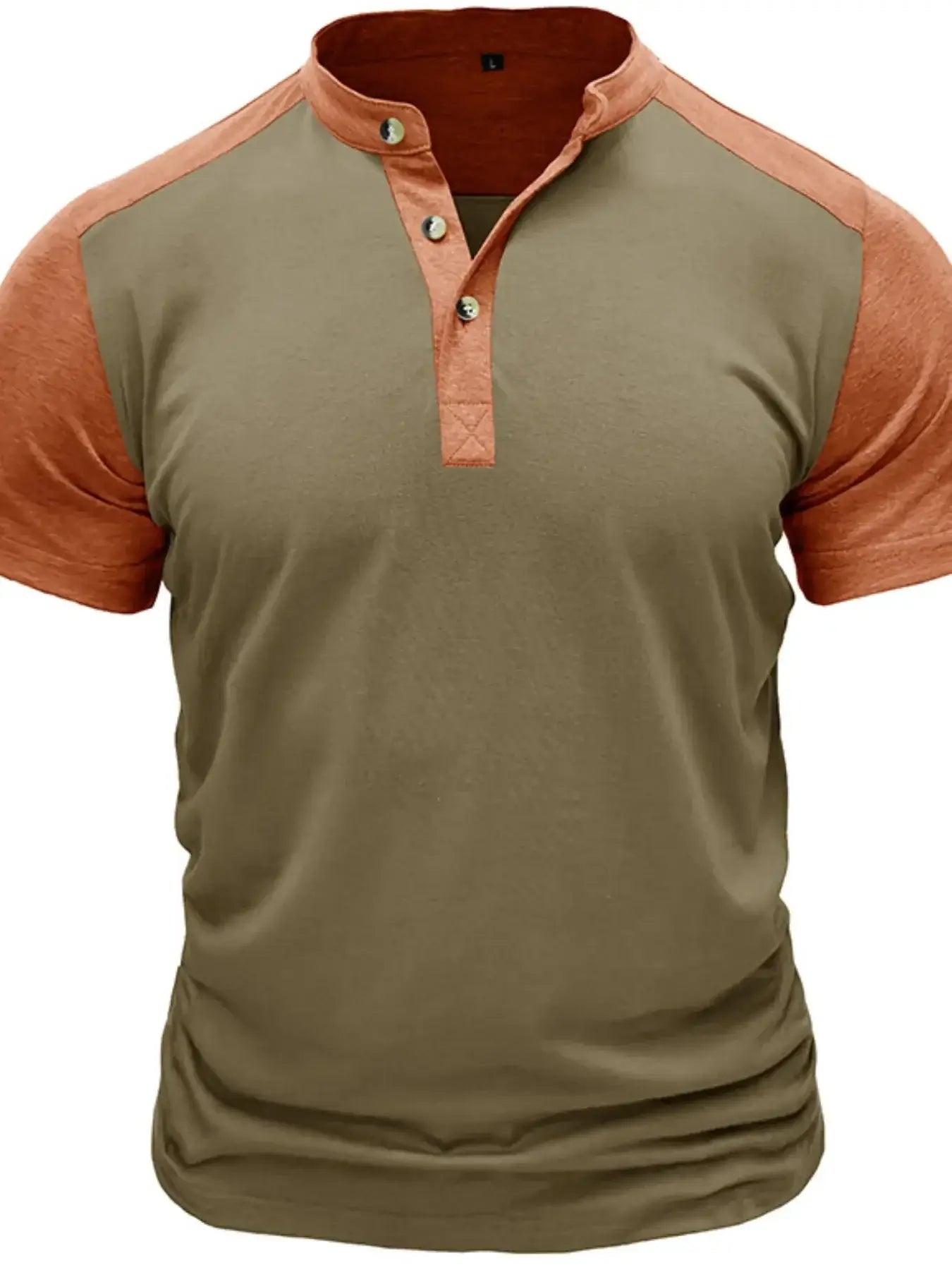 Men's Plus Size Color Block Short Sleeve Polo Shirt