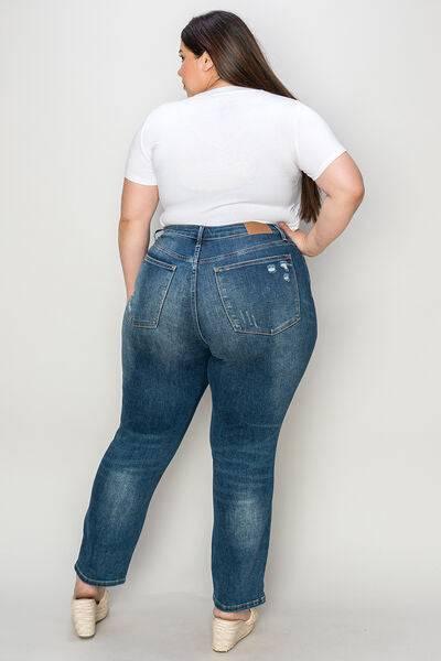 Judy Blue Full Size Tummy Control High Waist Slim Jeans - Clothes For Her Online Store