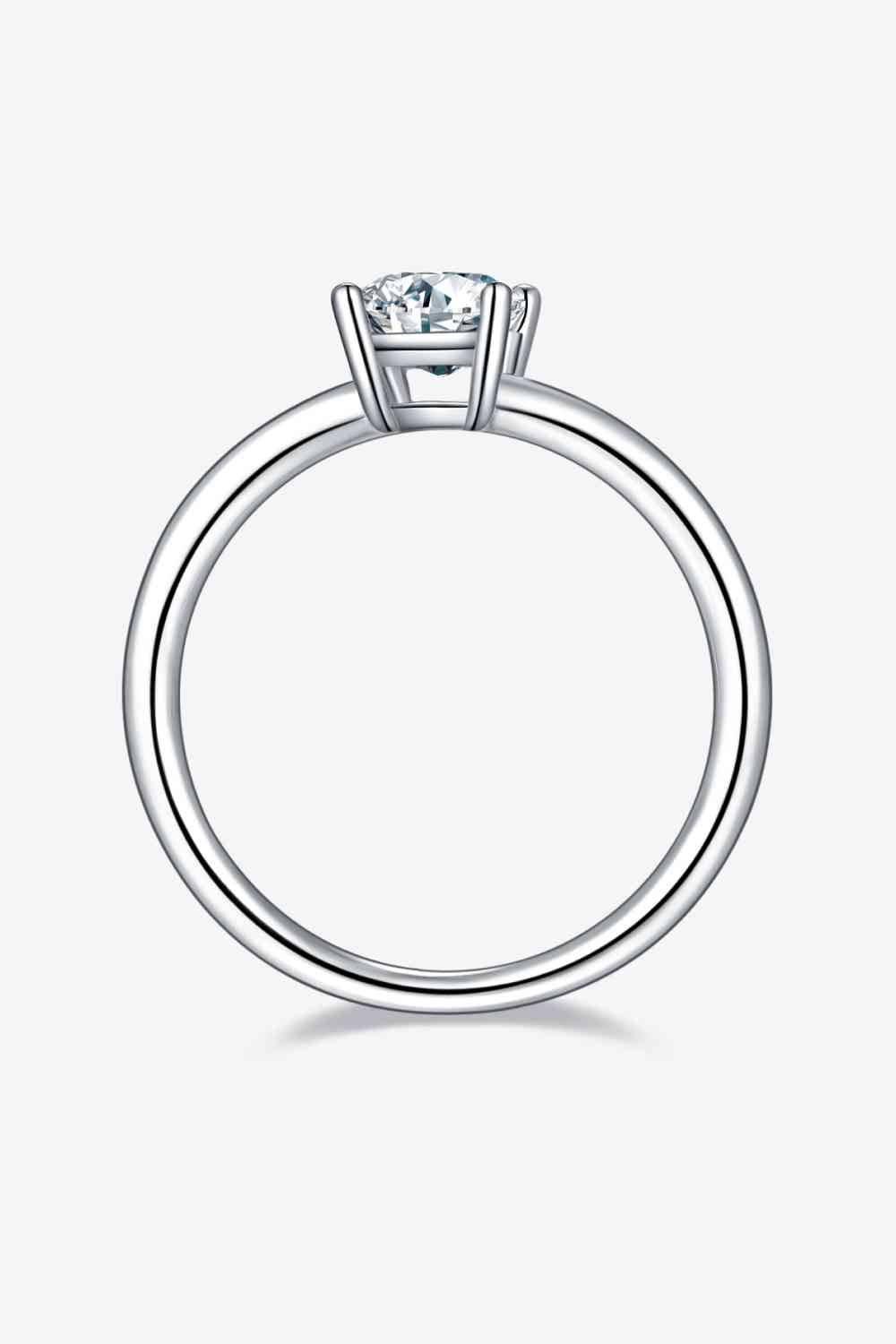 1 Carat Moissanite 925 Sterling Silver Solitaire Ring - Clothes For Her Online Store