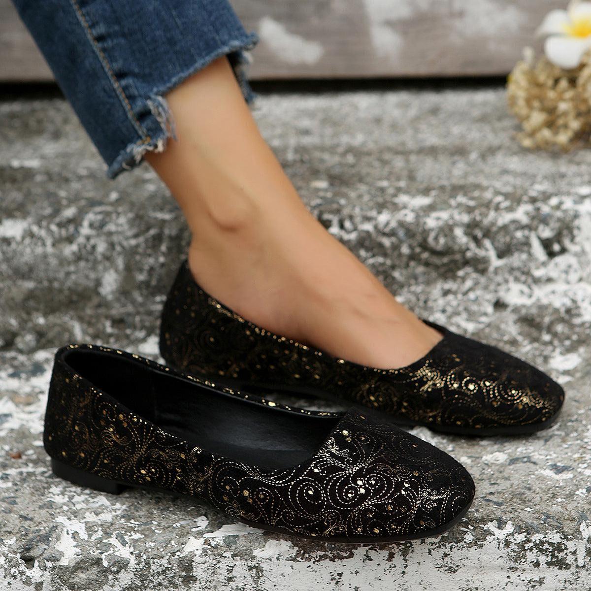 Square Toe Flat Slip-Ons - Clothes For Her Online Store