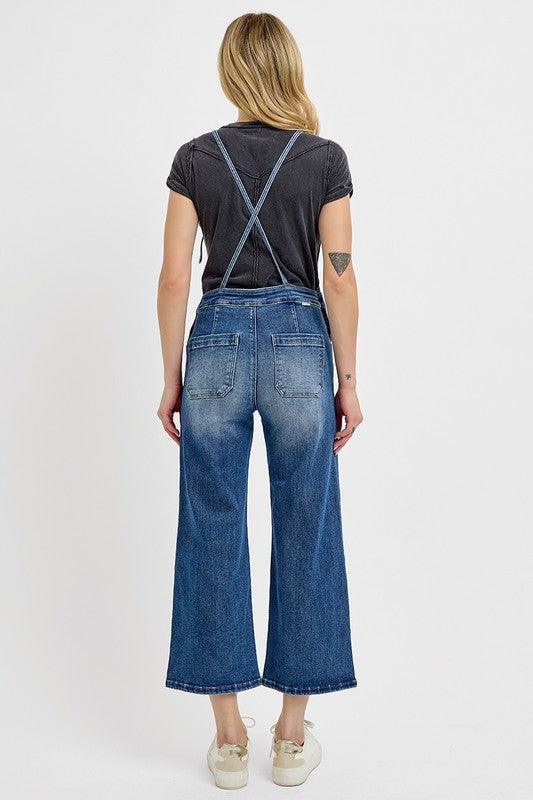 RISEN Full Size Knotted Strap Denim Overalls with Pockets Plus Size - Clothes For Her Online Store