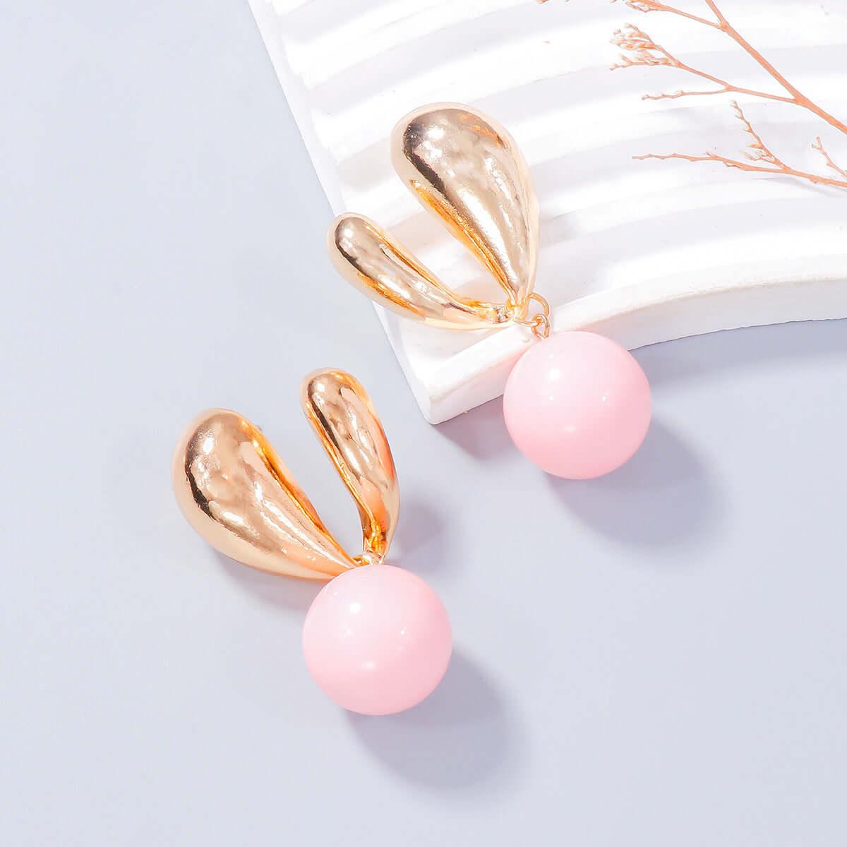 Alloy Drip Oil Bunny Earrings - Clothes For Her Online Store