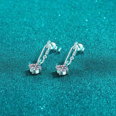 2 Carat Moissanite 925 Sterling Silver Earrings - Clothes For Her Online Store