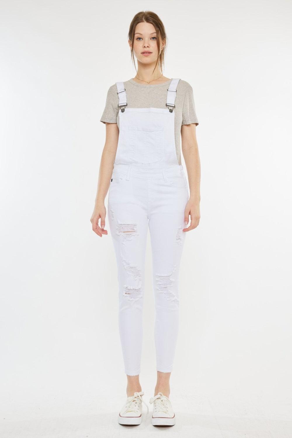 Kancan Distressed Skinny Denim Overalls - Clothes For Her Online Store