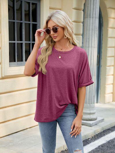 Florira Round Neck Half Sleeve T-Shirt - Clothes For Her Online Store