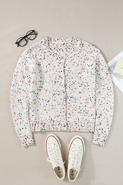 Confetti Button Up Long Sleeve Cardigan - Clothes For Her Online Store