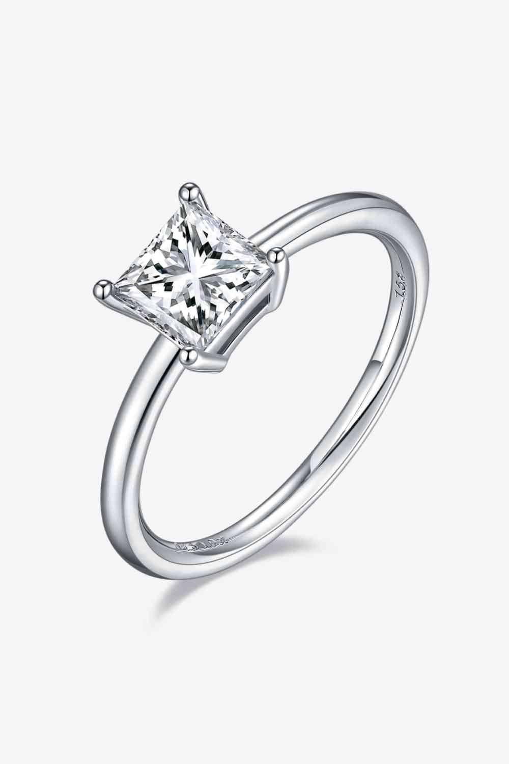 1 Carat Moissanite 925 Sterling Silver Solitaire Ring - Clothes For Her Online Store