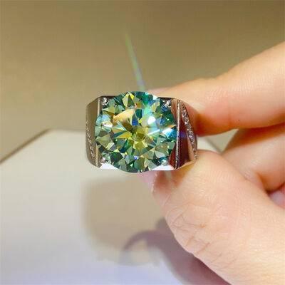 10 Carat Moissanite 925 Sterling Silver Signet Ring - Clothes For Her Online Store