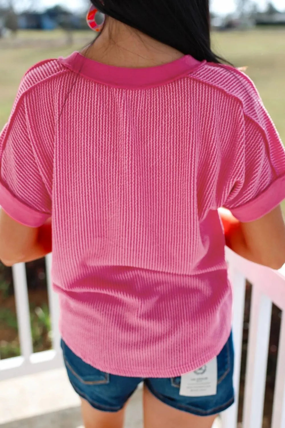 Solid V-Neck Short Sleeve T-Shirt