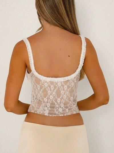 Frill Bow Lace Cami - Clothes For Her Online Store