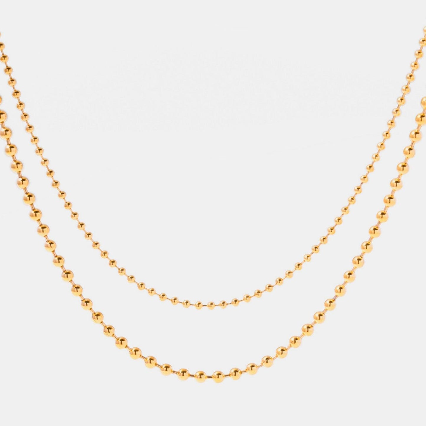 18K Gold-Plated Lobster Closure Bead Necklace - Clothes For Her Online Store