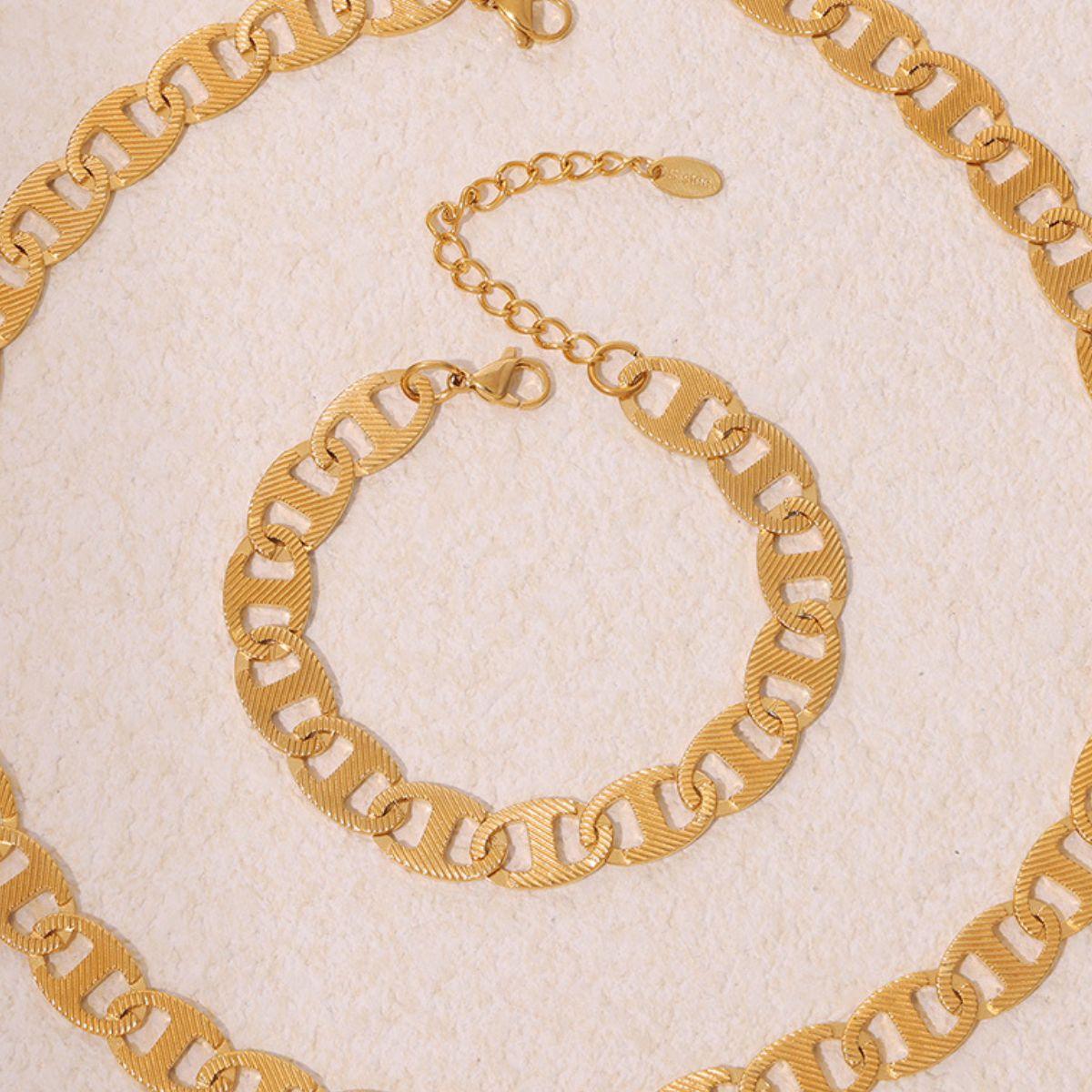 18K Gold-Plated Stainless Steel Chain Bracelet - Clothes For Her Online Store
